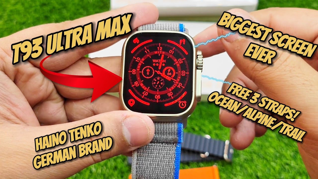 Haino Teko T93 Ultra Max Smartwatch | T93 Ultra Max 49mm | Biggest Screen Ever | Free 3 Straps