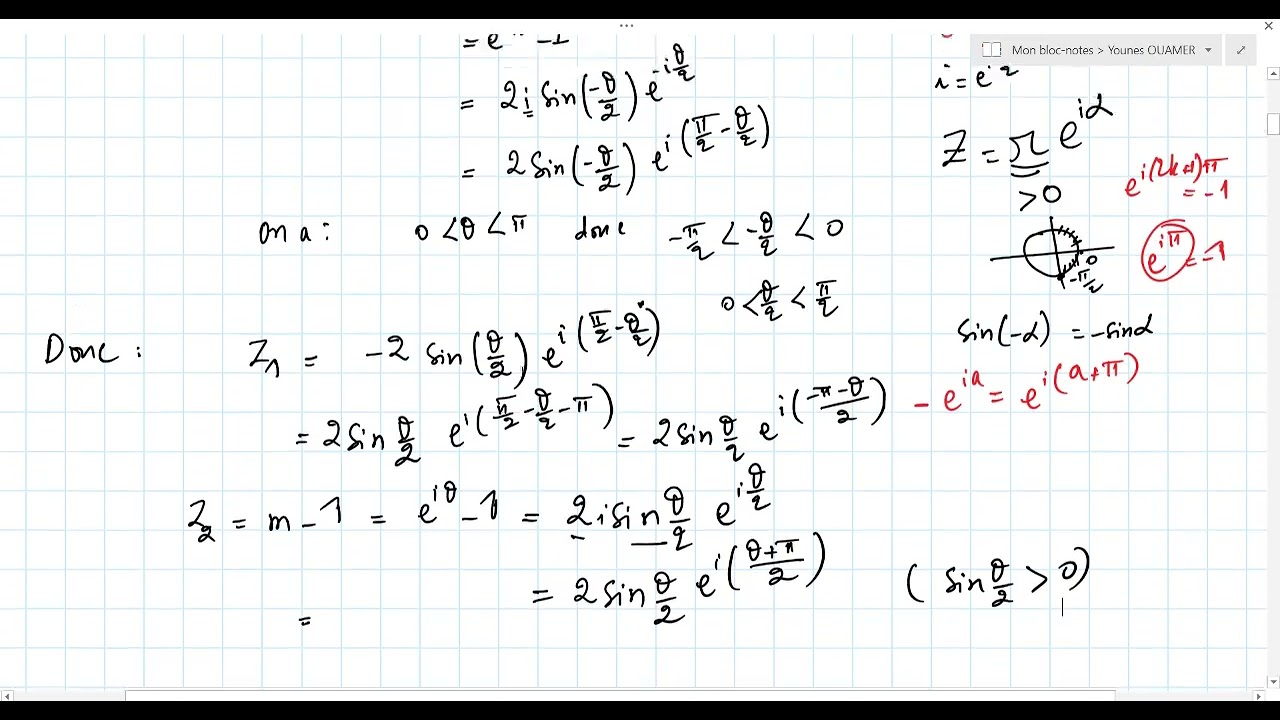 Les nombres complexes - Sciences mathématiques ( rattrapage 2022 )