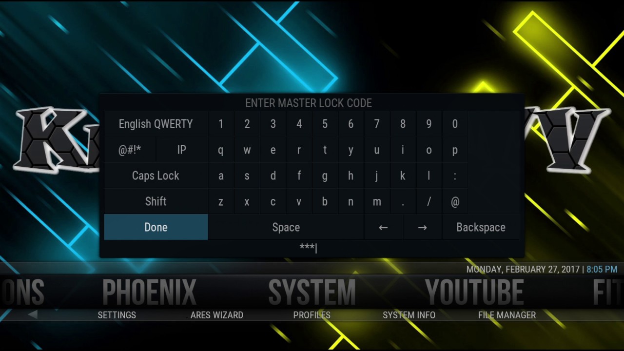 How to remove passwords from the Kryptikz TV adult build.