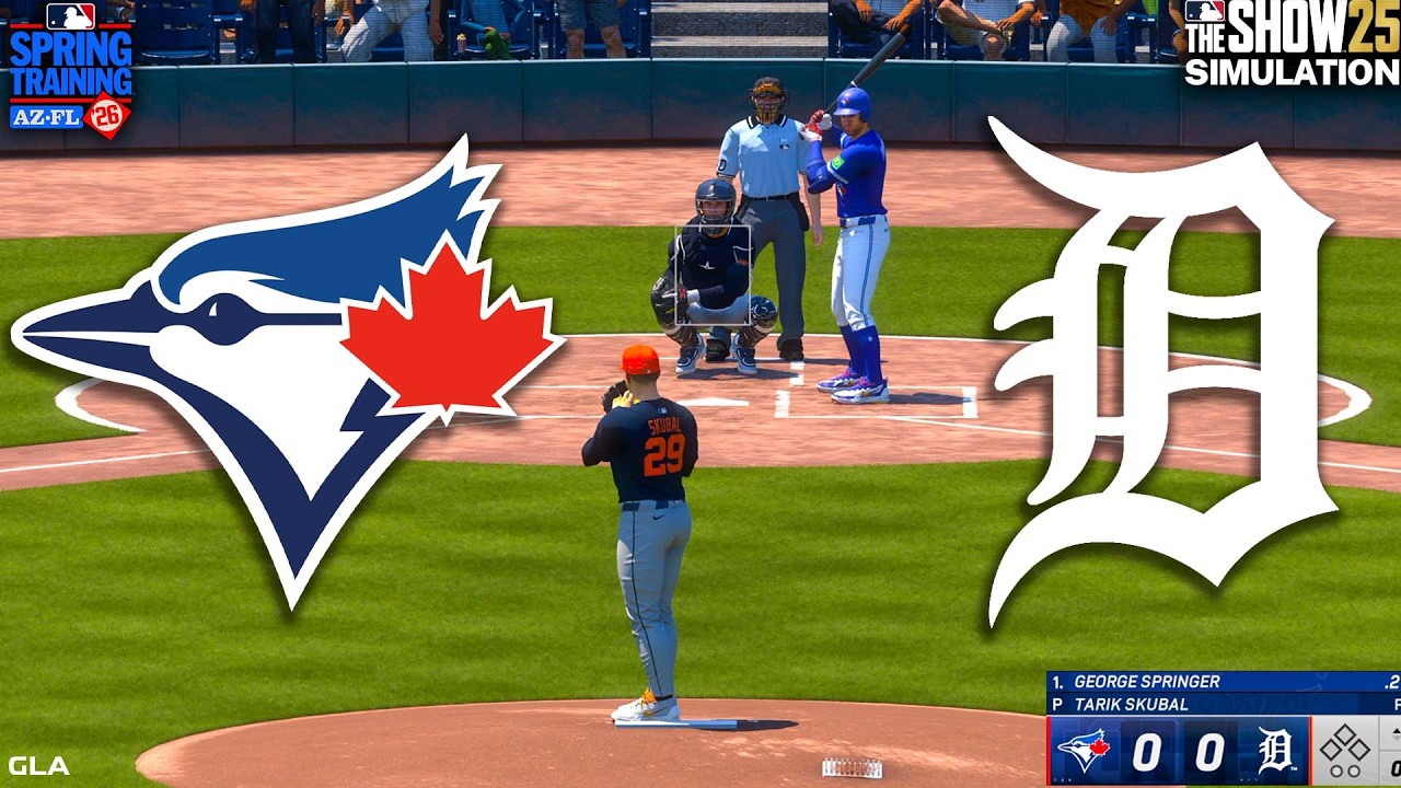 Blue Jays vs. Tigers Simulation | Spring Training 3/1/2026 | Updated Rosters MLB The Show 25 PS5