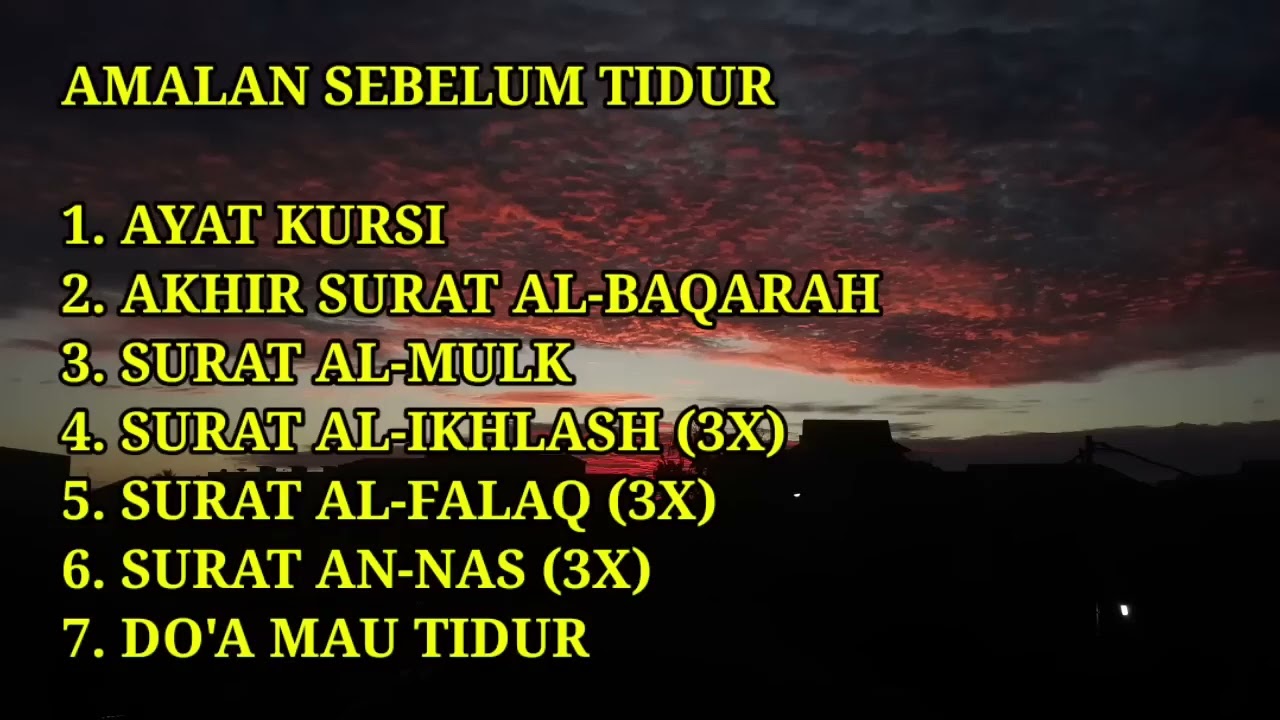 dzikir sebelum tidur 