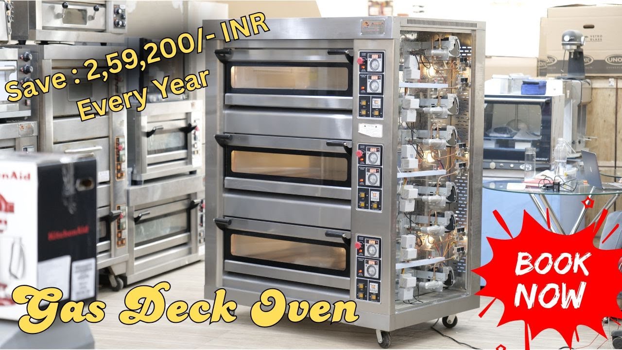 3 Deck 6 Tray Gas Deck Oven | Bakery Business Save more then 200000 INR per yer 