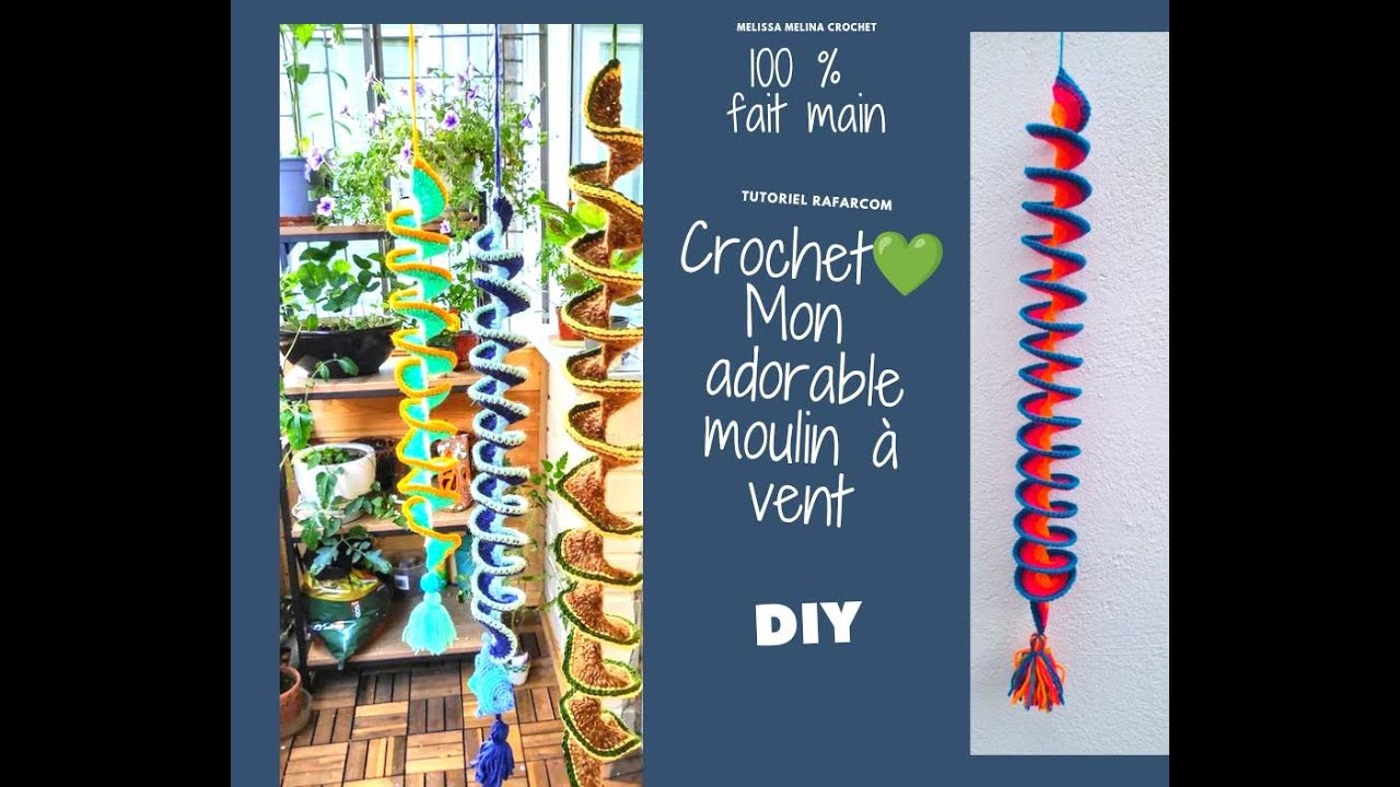 Mon adorable moulin à vent/éoliennes décoratives au crochet special droitiers