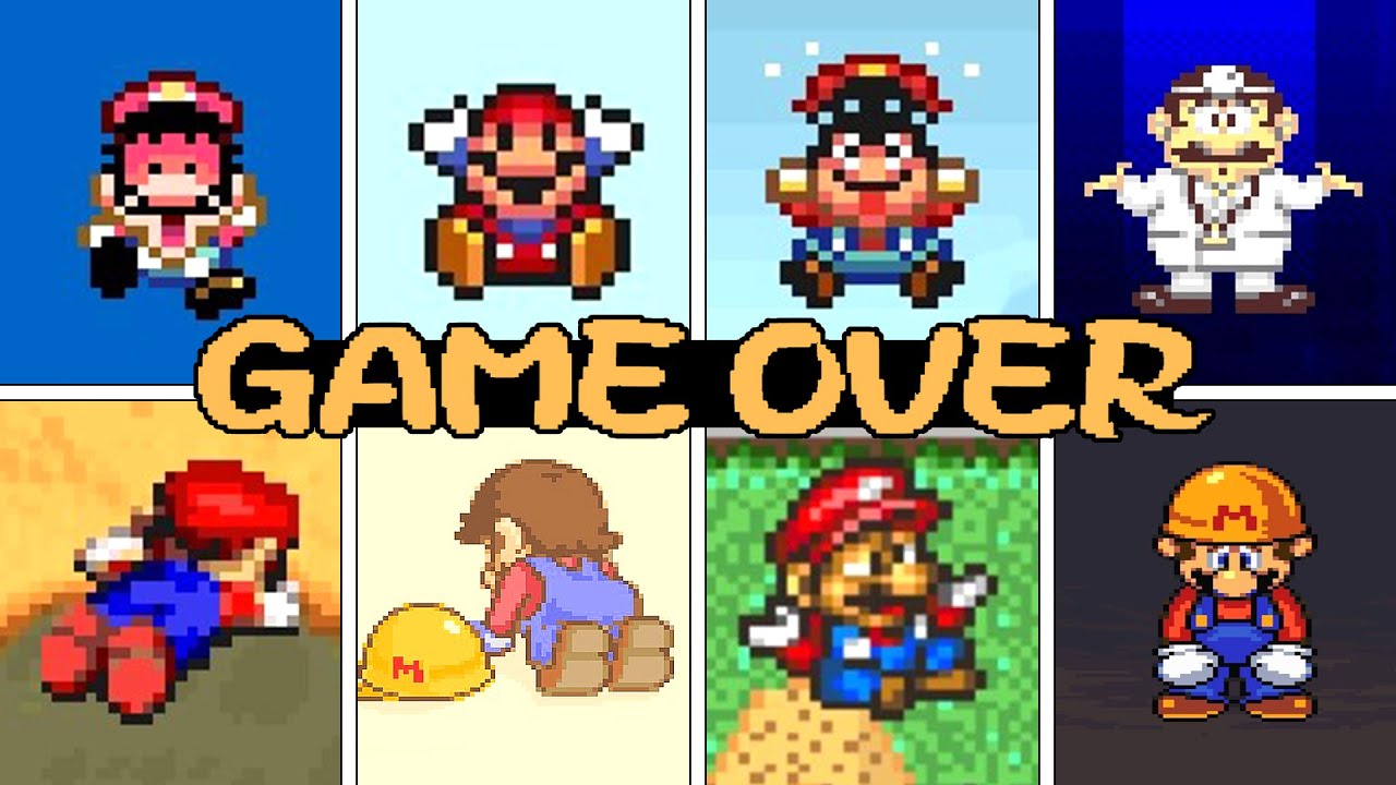 Evolution Of Super Mario SNES Death Animations & Game-Over Screens!