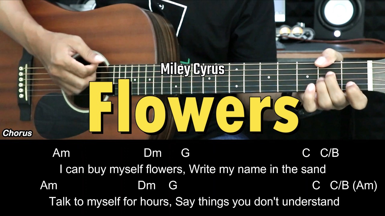 Flowers - Miley Cyrus | EASY Guitar Tutorial - Chords / Lyrics - Guitar Lessons
