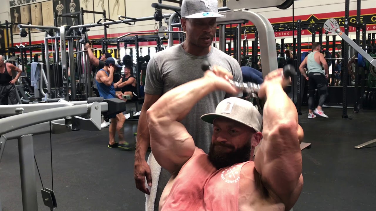Prépa Mr Olympia 2019, week 13: Entraînement de BRAS avec SHAWN RHODEN, CHARLES GLASS et AHMAD