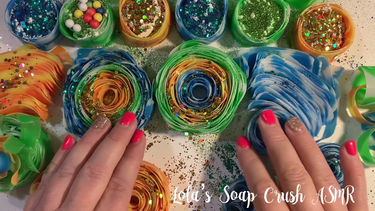 ASMR soap crushing, 💚super crunchy soap! 💙starch boxes 🧡soap roses💚satisfying video!!!