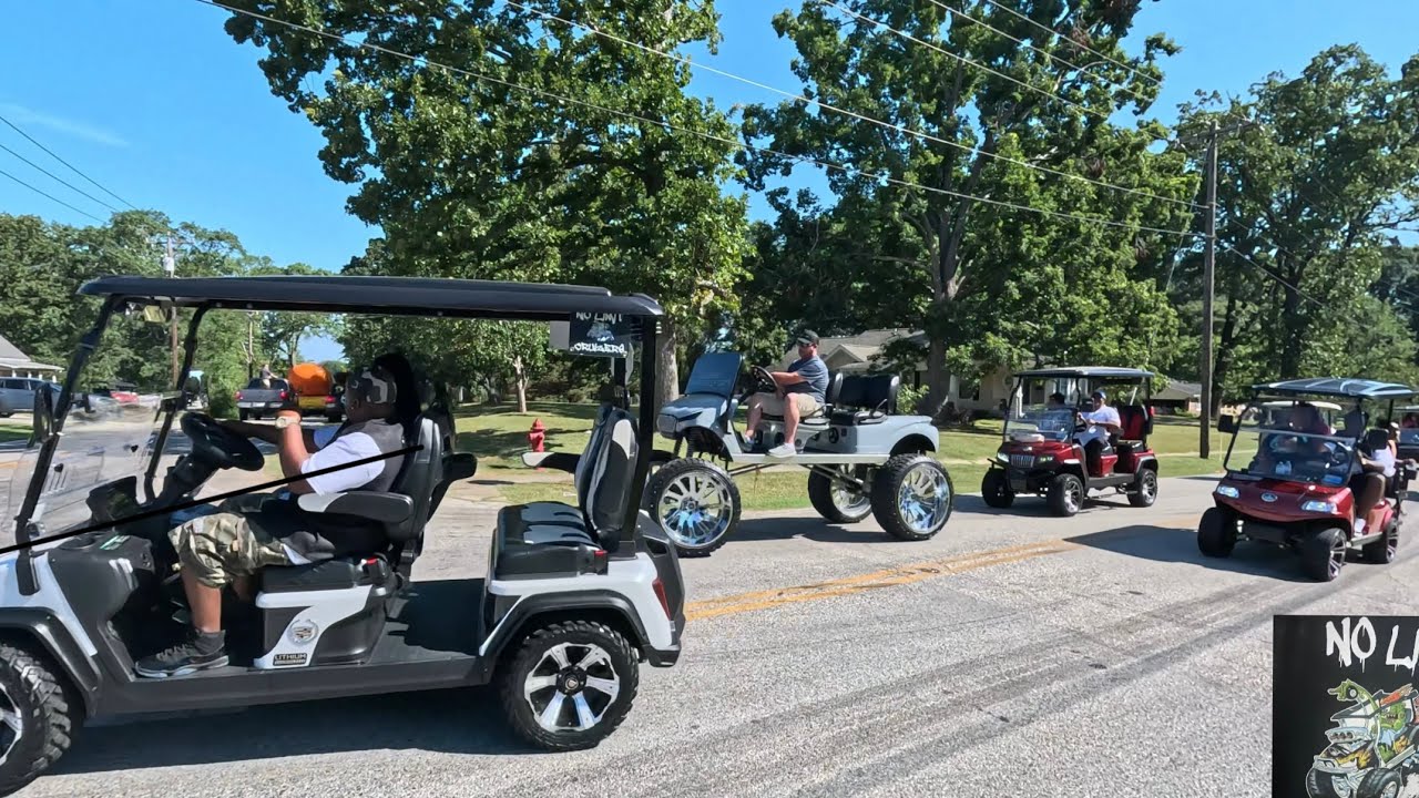 Epic Custom Golf Cart Show + City Cruise | No Limit Cruizers TAKE OVER The SC Peach Fest!