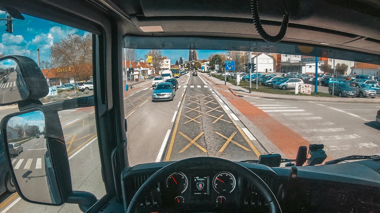 Driving Scania R410 POV -  Breclav Czech Republic 4K