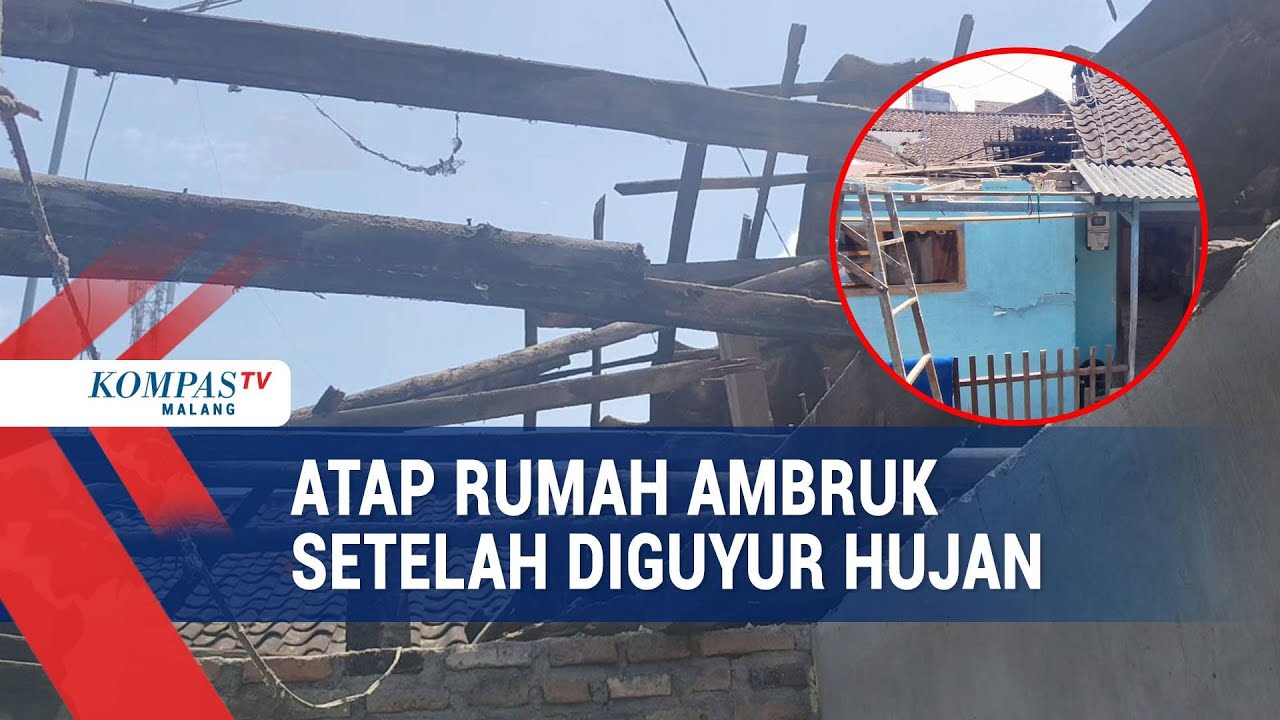 Diguyur Hujan Deras, Atap Sebuah Rumah Ambruk