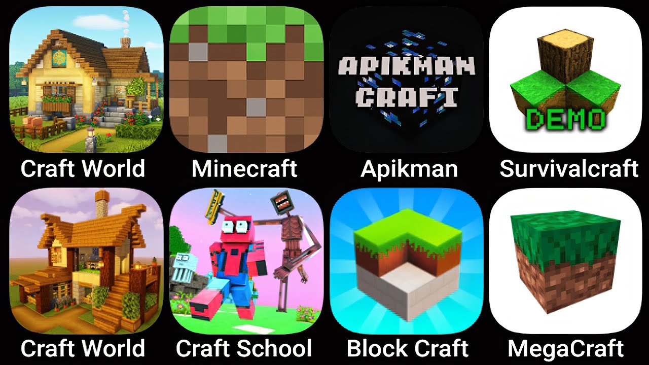 Craft World, Minecraft, Apiman, Survivalcraft, Craft World, Craft School, Block Craft, MegaCraft
