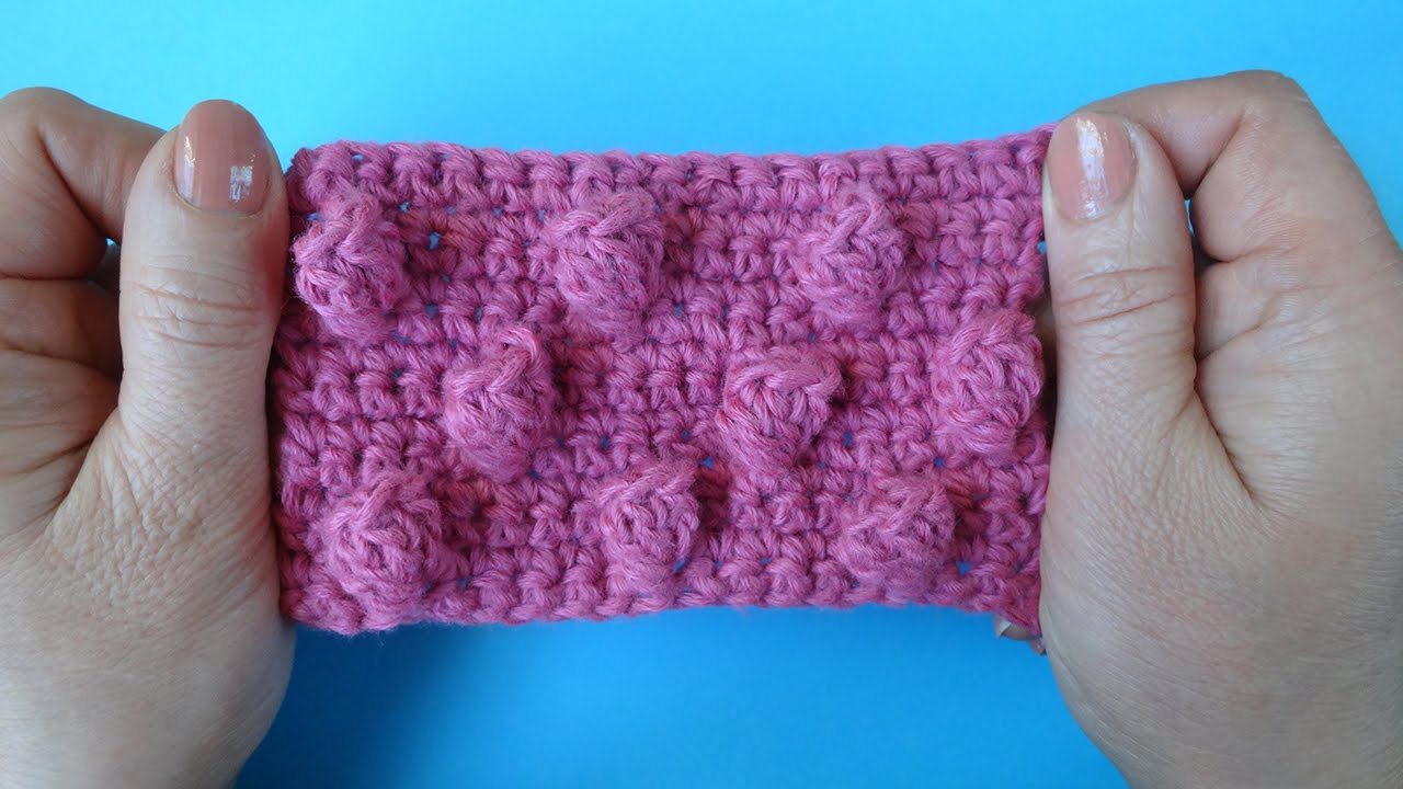 Узор с шишечками из попкорна Вязание крючком 44 Crochet popcorn pattern