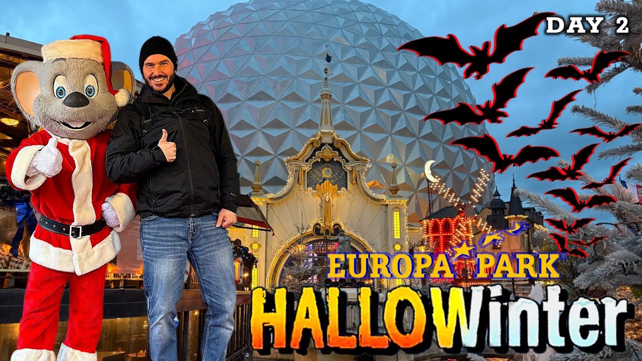 EUROPA PARK Vlog Day 2 - HalloWinter 🎃❄️ Erstes Mal mit der neuen Achterbahn Voltron Nevera 🎢⚡️