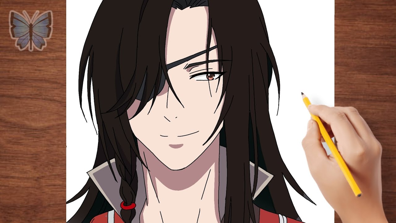 How to Draw Hua Cheng from Heaven Official's Blessing Anime Simple Steps Easy Drawing draw Anime