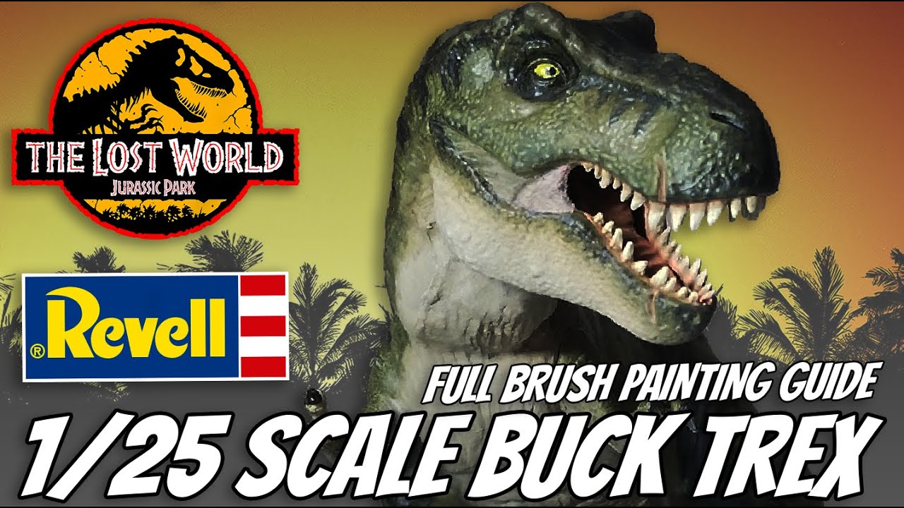 Revell Jurassic Park T Rex Full Build and Brush Painting Guide