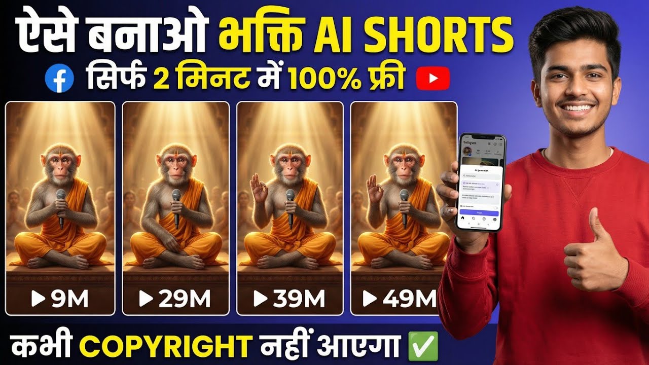 AI से Bhakti Video कैसे बनाएं 😱 2 मिनट में Viral Shorts | 100% Free
