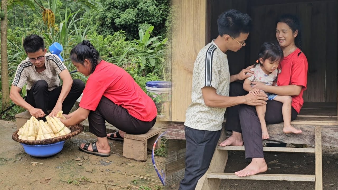Full video when mother and daughter and engineer buy goats, take care of goats, and eat meals