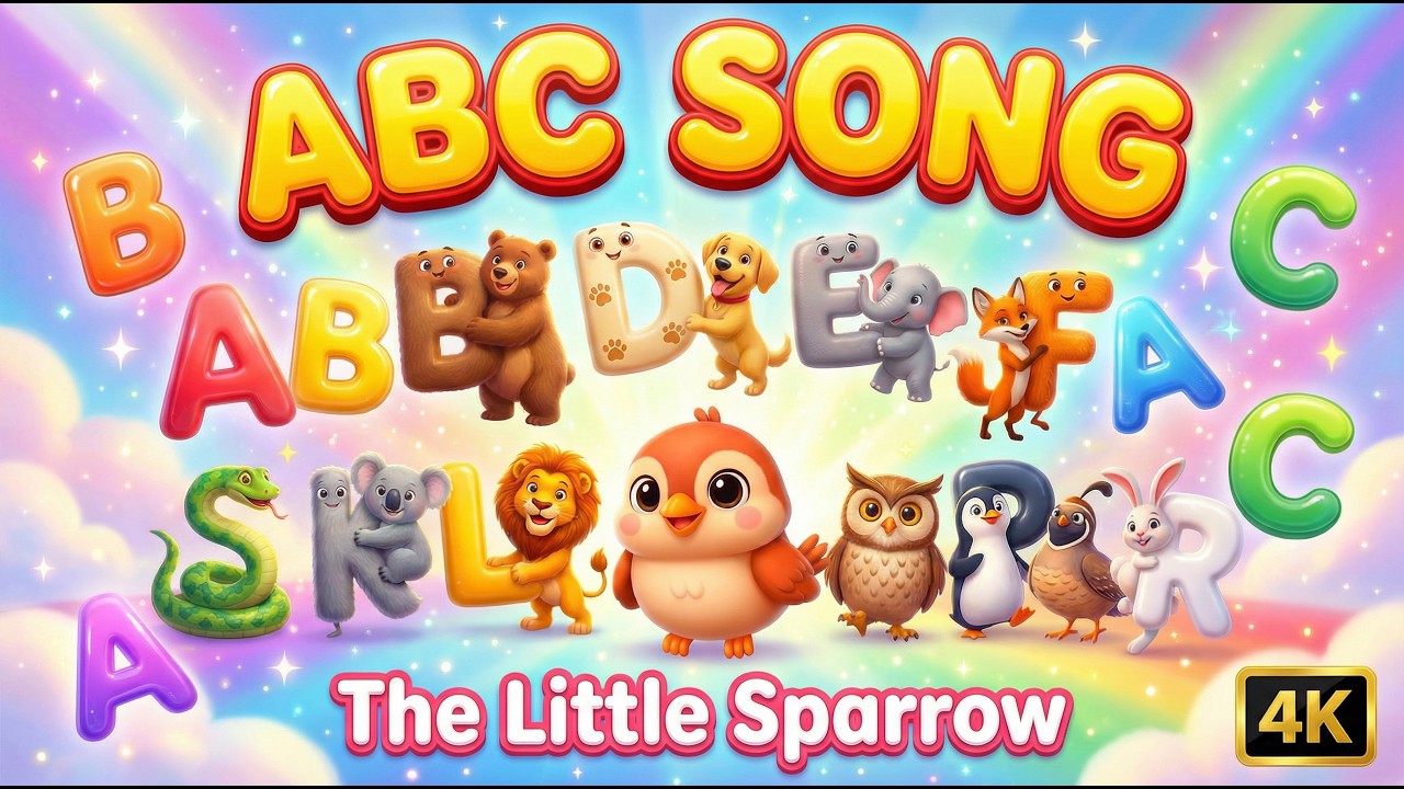 ABC Song 🅰️🅱️🅲 | Fun Animal Phonics Song for Kids | 4K Nursery Rhymes | The Little Sparrow