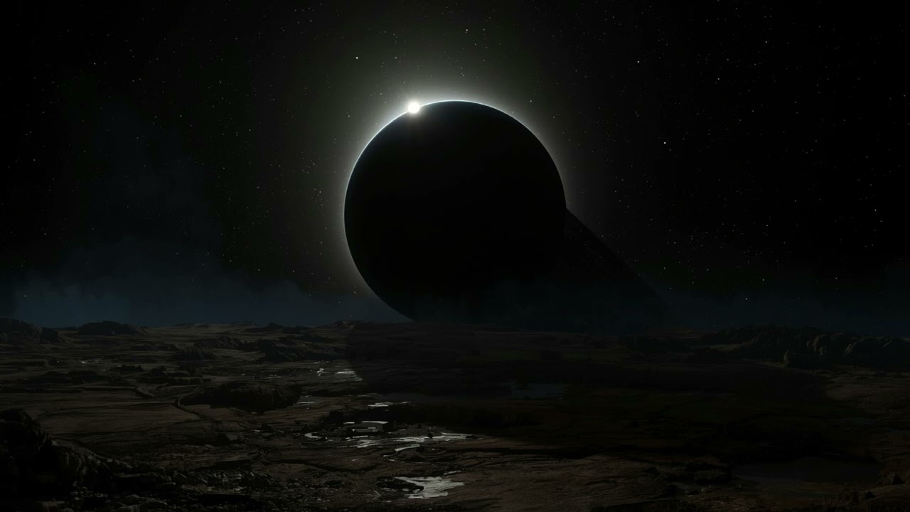 The World in Permanent Shadow 🌑 2 Hour Eternal Eclipse Soundscape  Refracted Starlight Ambience