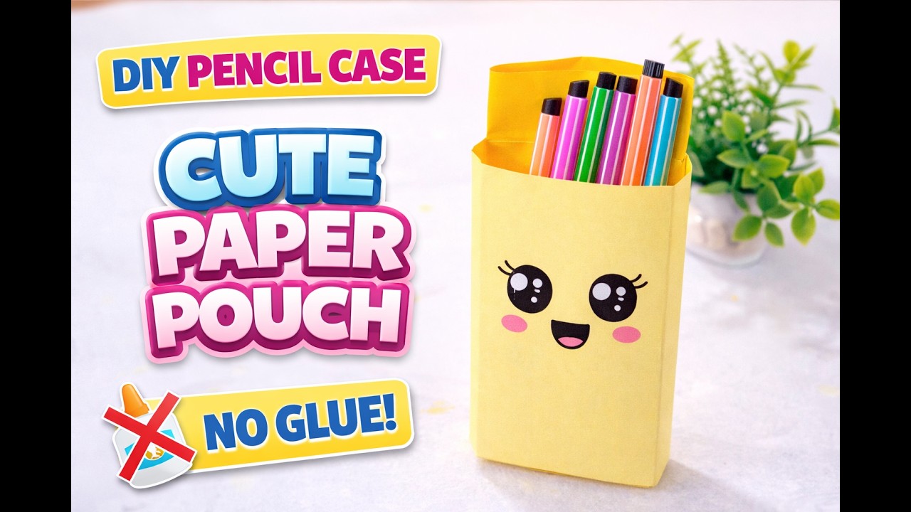 DIY Paper Pencil Pouch ✏️  Easy Origami Storage Craft