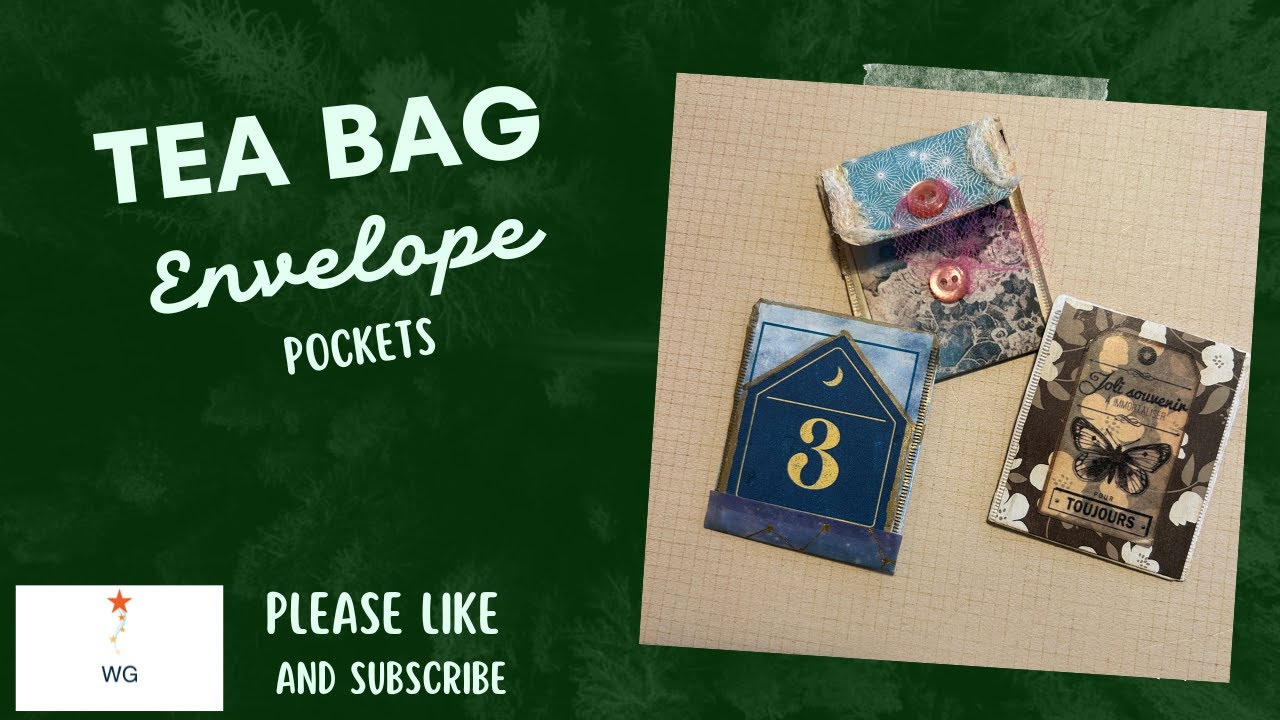 Mini pockets made from tea bag envelopes.