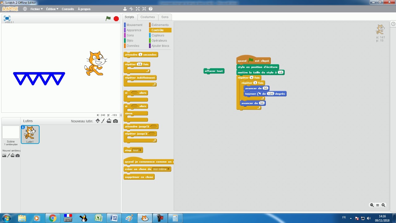 scratch dessiner des formes géométriques simples et complexes