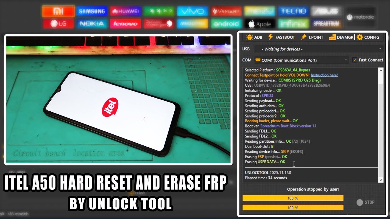 ITEL A50 HARD RESET AND ERASE FRP BY UNLOCK TOOL