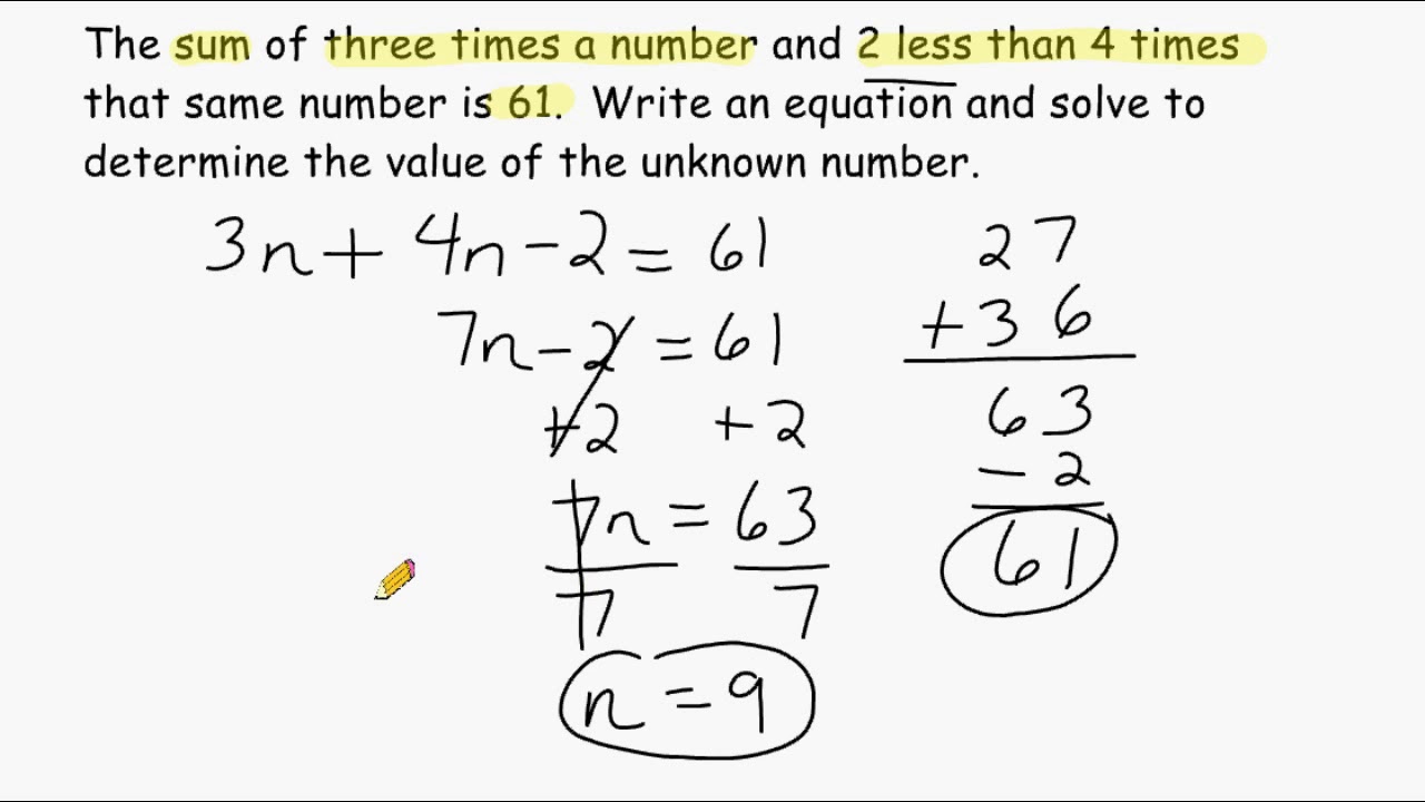 Using Algebra To Solve Word Problems