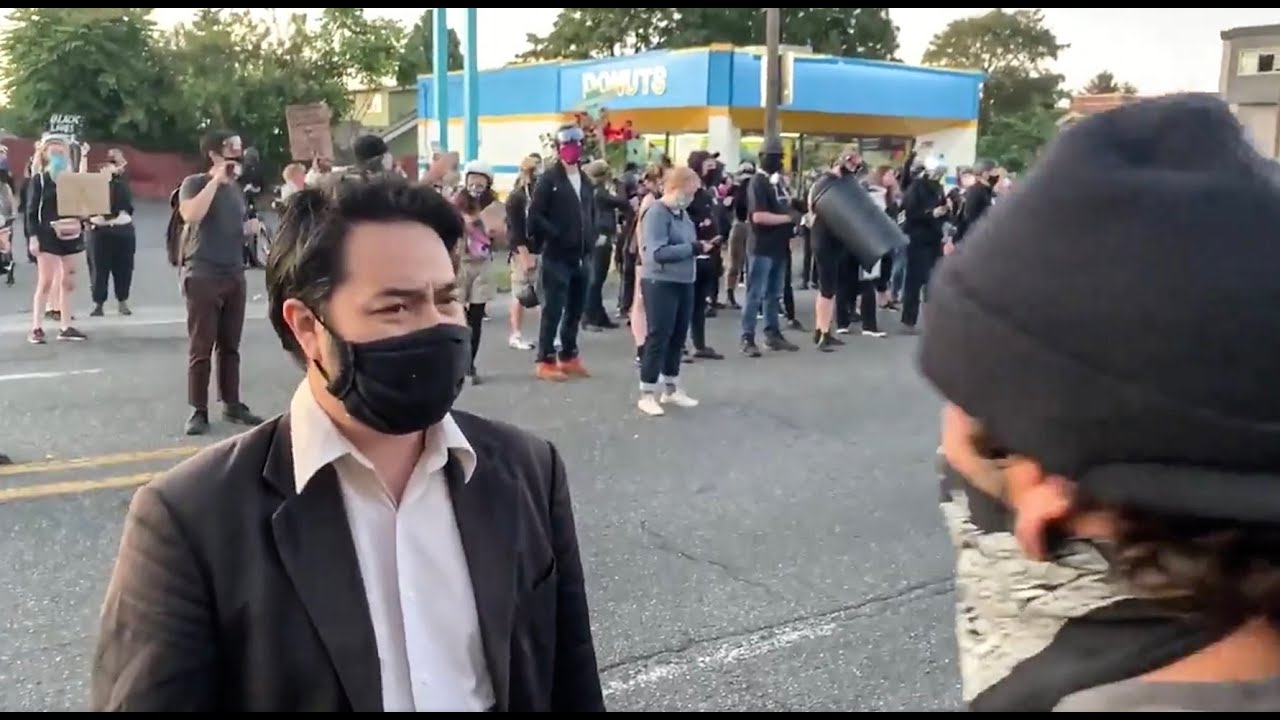 Antifa harass random Asian thinking he's Andy Ngo