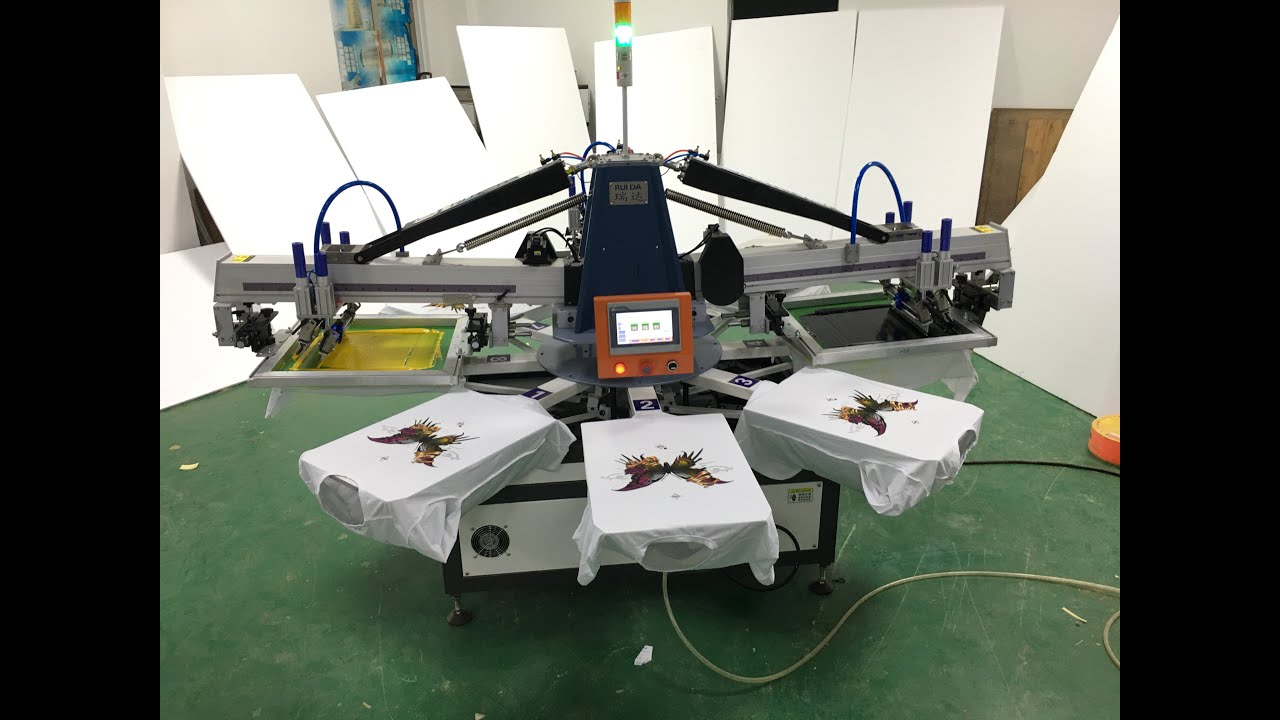 3 color automatic T shirt printing machine from RUIDA machinery