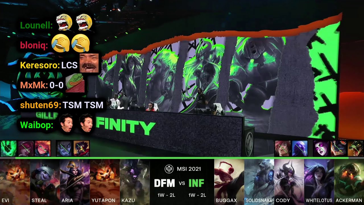 DFM vs INF | 2021 MSI Groups Day 6 | Twitch VOD with Chat