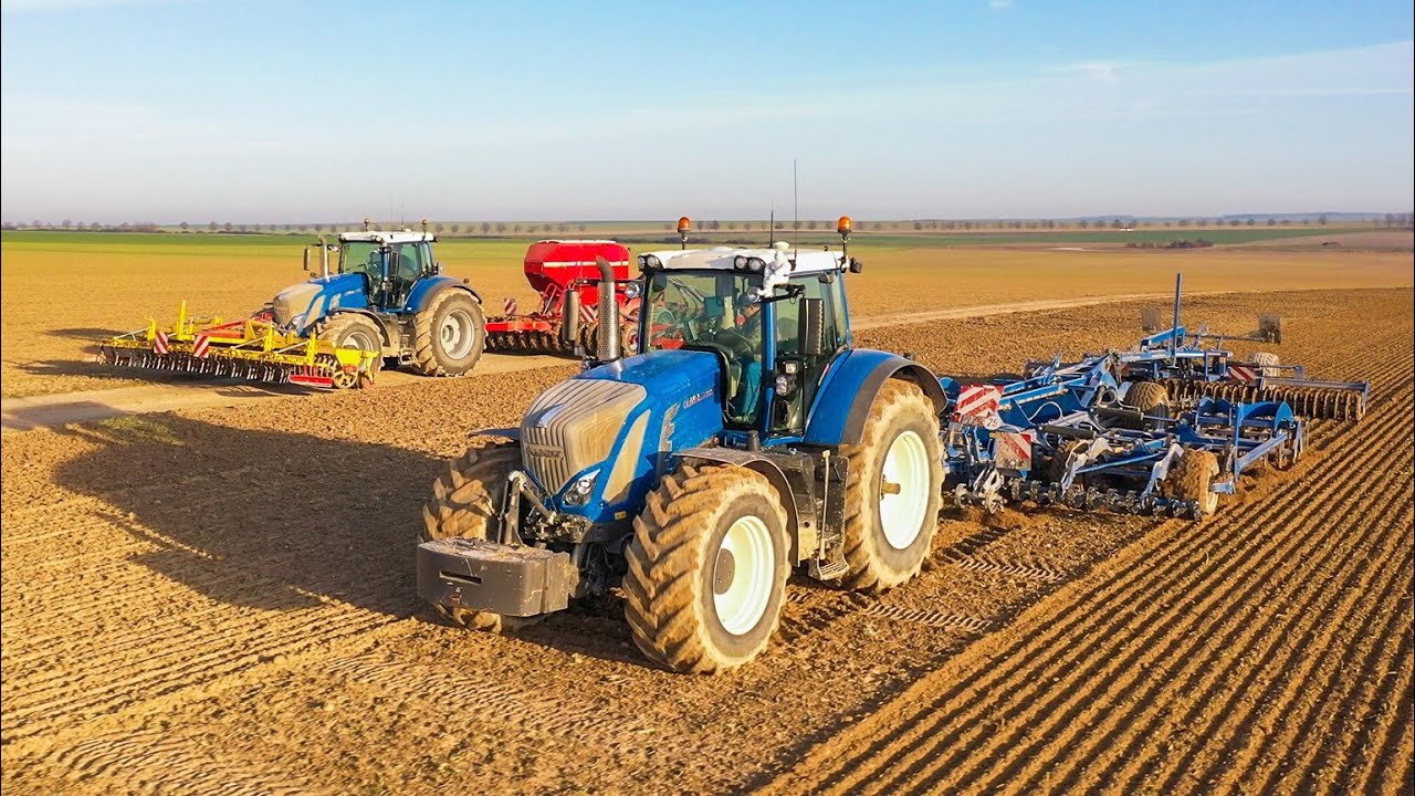 2x FENDT BLEU | Gros chantier de semis!! 😍| Fendt 933&930 🔵