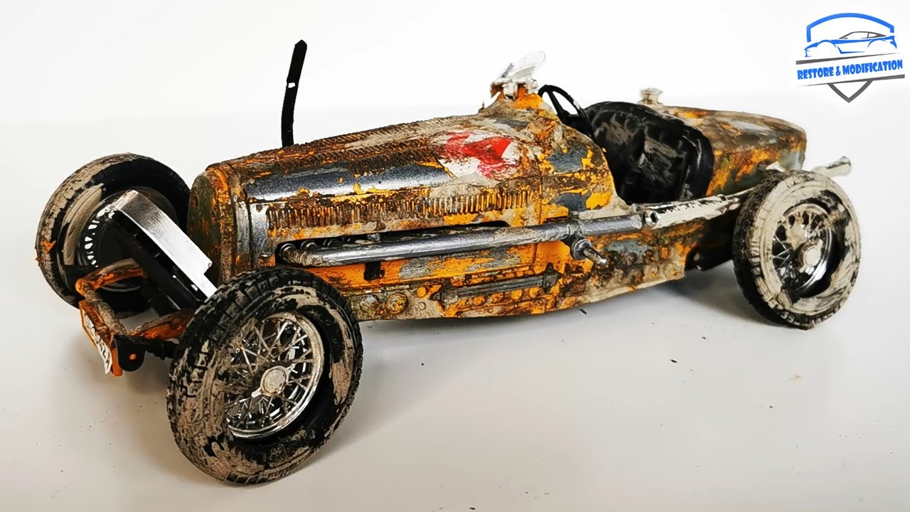 Restoration Abandoned Bugatti Type 59 Model Car [NEW]