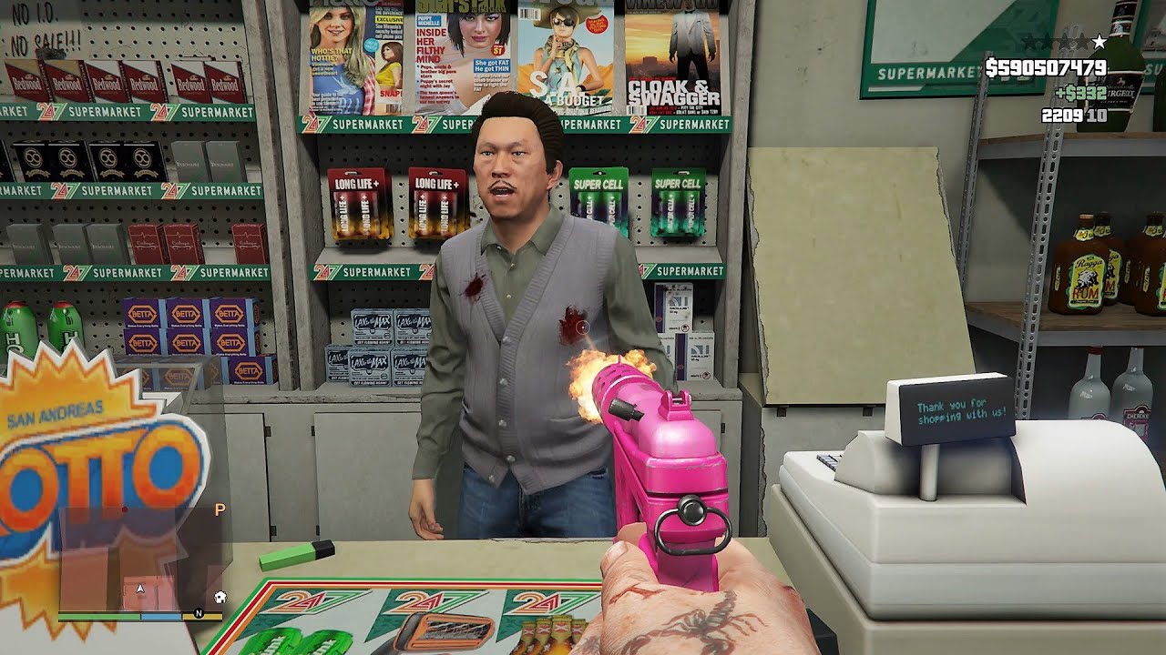 GTA 5 - Trevor's Five Star Cop Battle At 24/7