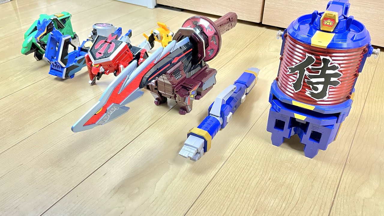 【DX Power Rangers SAMURAI #3】⚔🕯🦖なりきりアイテムでもロボと連動⁉︎シンケンジャーのダイゴヨウと恐竜折神で遊んでみた