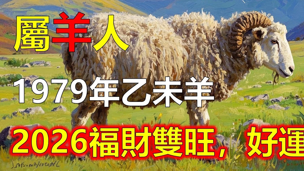 命中藏富！1979年屬羊人2026年大翻身，事業開花，財運爆表！#2026羊#生肖羊 #1979 羊