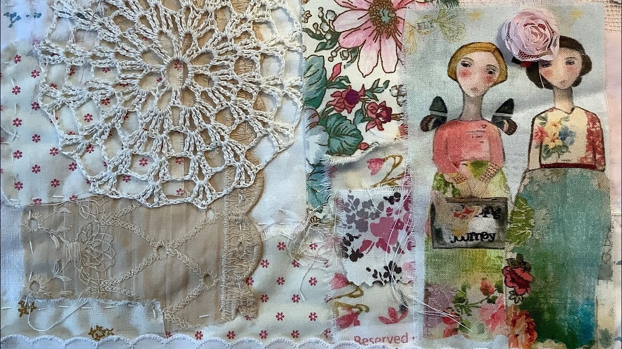 Slow Stitch Project / Thrifted Pieces & Favorite Fabric / Wall Hanging / #roxysjournalofstitchery 