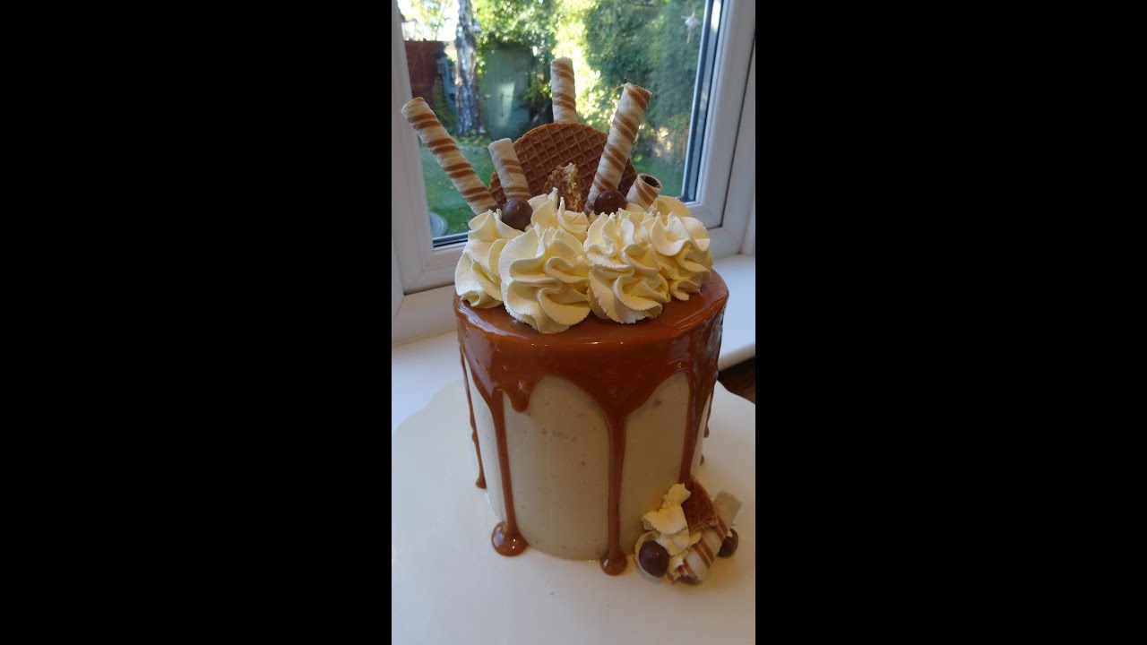 Caramel Latte Drip Cake . . How to