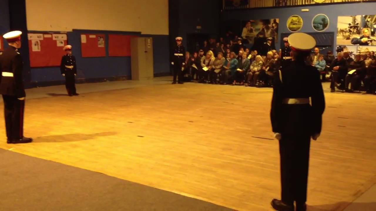 St.helens Royal Marines cadets do drill