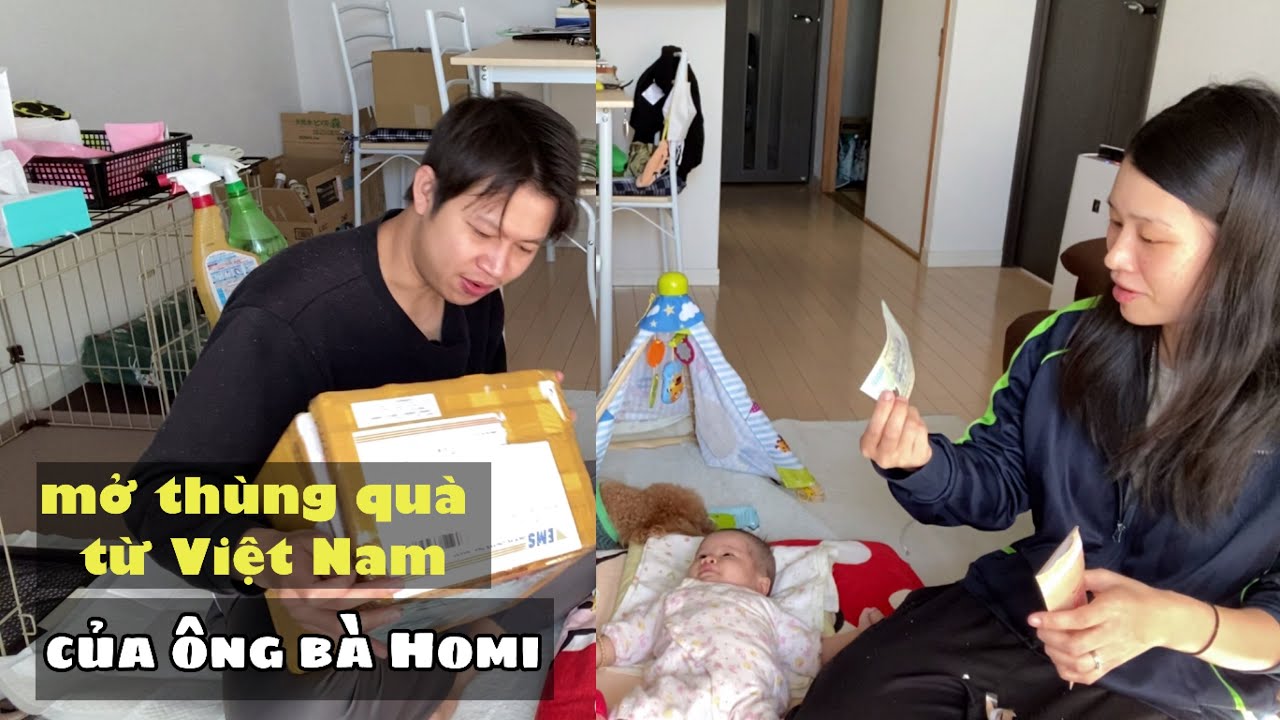 Mở Thùng Quà Của Ông Bà Homi Từ Việt Nam | Hoshiho Cuộc Sống Nhật V21_10