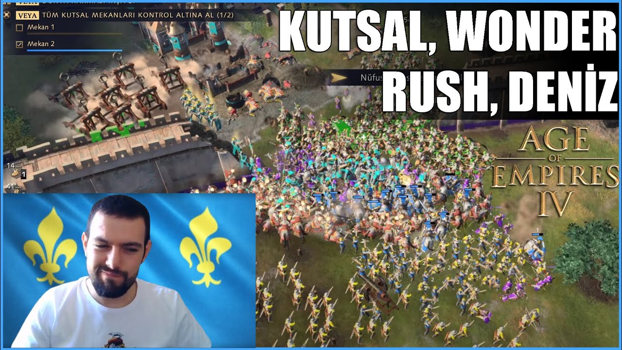 OYNADIĞIM EN DOLU OYUN - Kutsal, Wonder, Rush, Deniz - AoE4 Fransa 3v3 | Age of Empires IV
