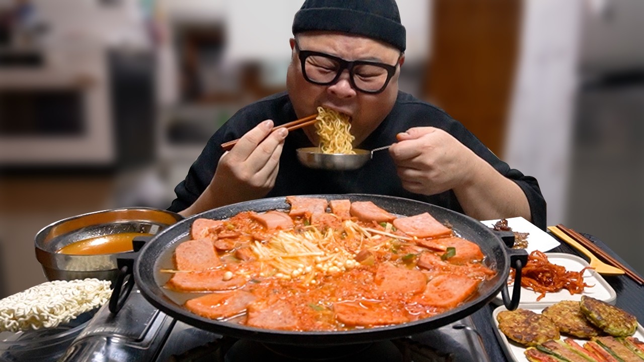 한파에는 뜨끈한 부대찌개에 라면사리 ㅇㅈ? 어 ㅇㅈ│Spicy Sausage Stew Mukbang Eatingshow
