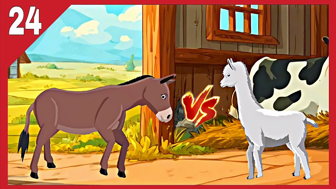Donkey vs Alpaca – Farm Animal Face-Off! 🐴🦙