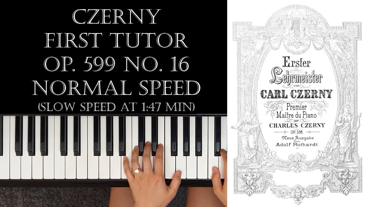 Carl Czerny - First Tutor - Op. 599 No. 16 / Tutorial & Free Sheets (Piano) [Mom with Grand Piano]