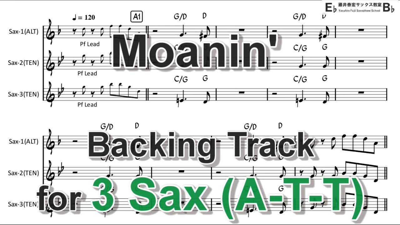 Moanin' (Art Blakey and the Jazz Messengers) - Backing Track with Sheet Music for 3 Sax