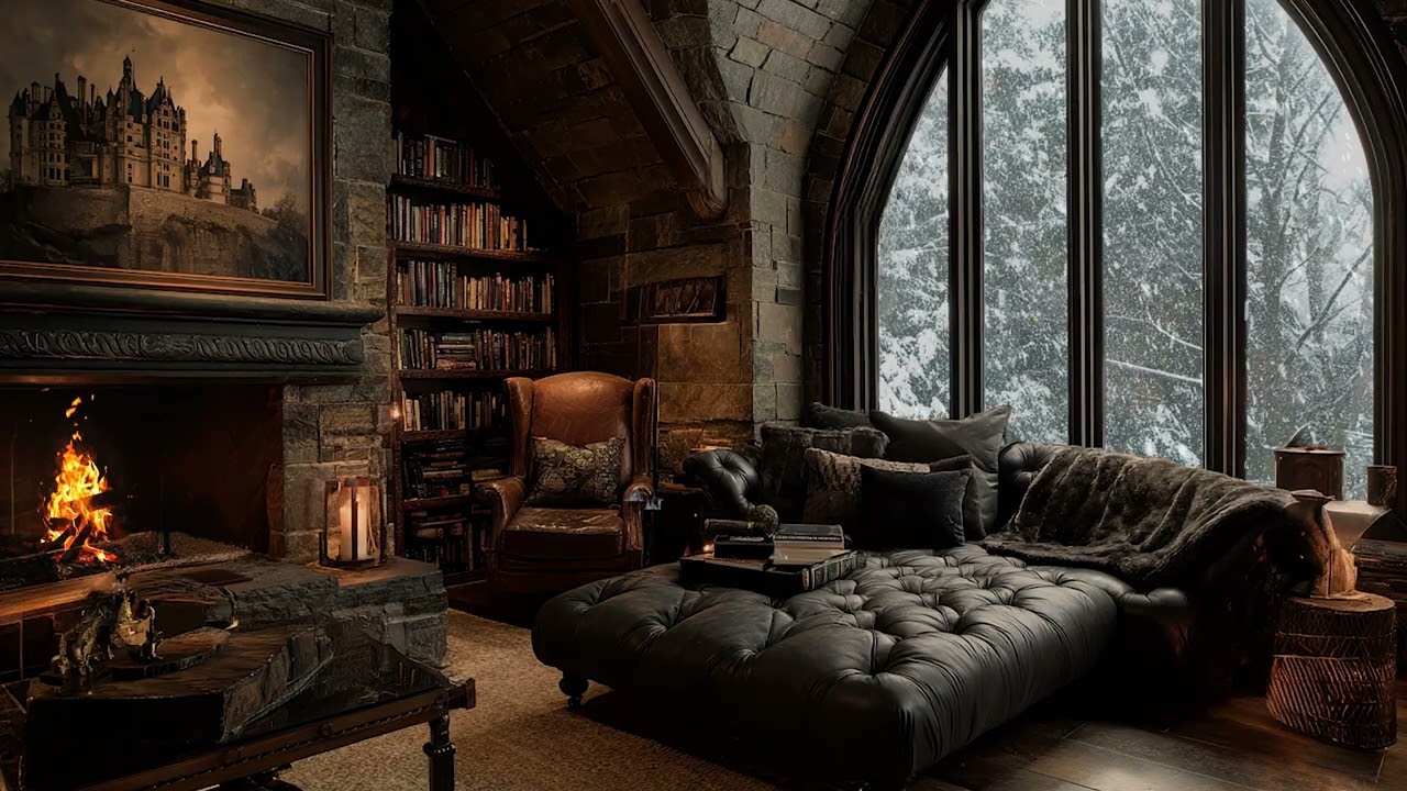 Midnight Urban Snow | Cozy Apartment Ambience with Gentle Piano and Distant Winter Silence