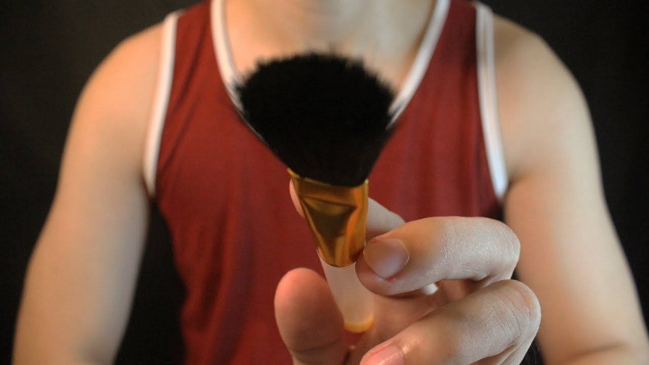 ASMR Brushing/ touching your face and hand movements No talking