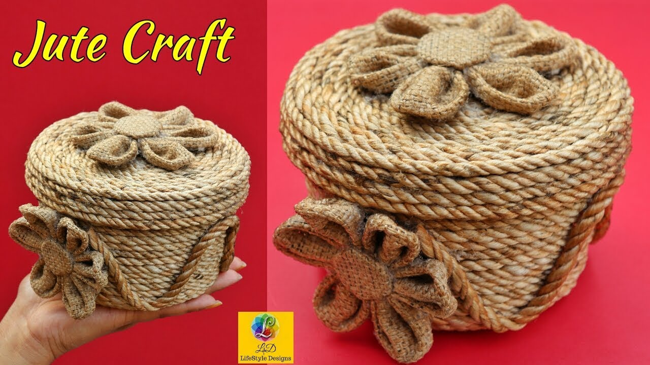 DIY-How to Make A Jute Basket | Recycling Jute Craft Ideas | Jute Rope Storage Basket
