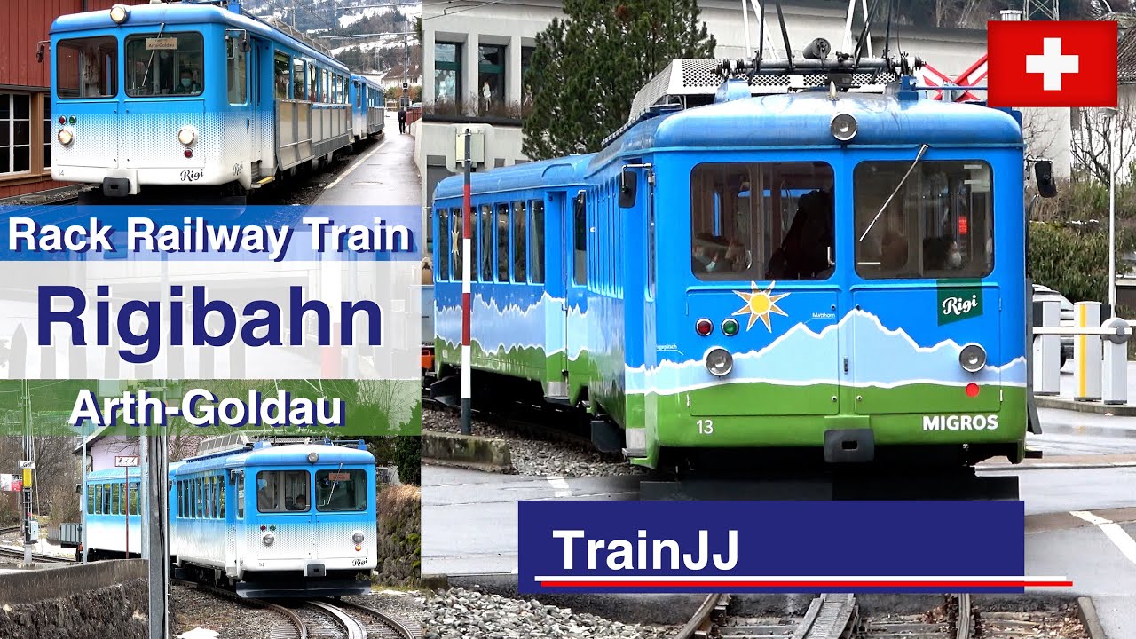 🇨🇭 4K RigiBahn Arth-Goldau Switzerland | Rack Railway trains Switzerland | Arth-Rigi-Bahn ARB