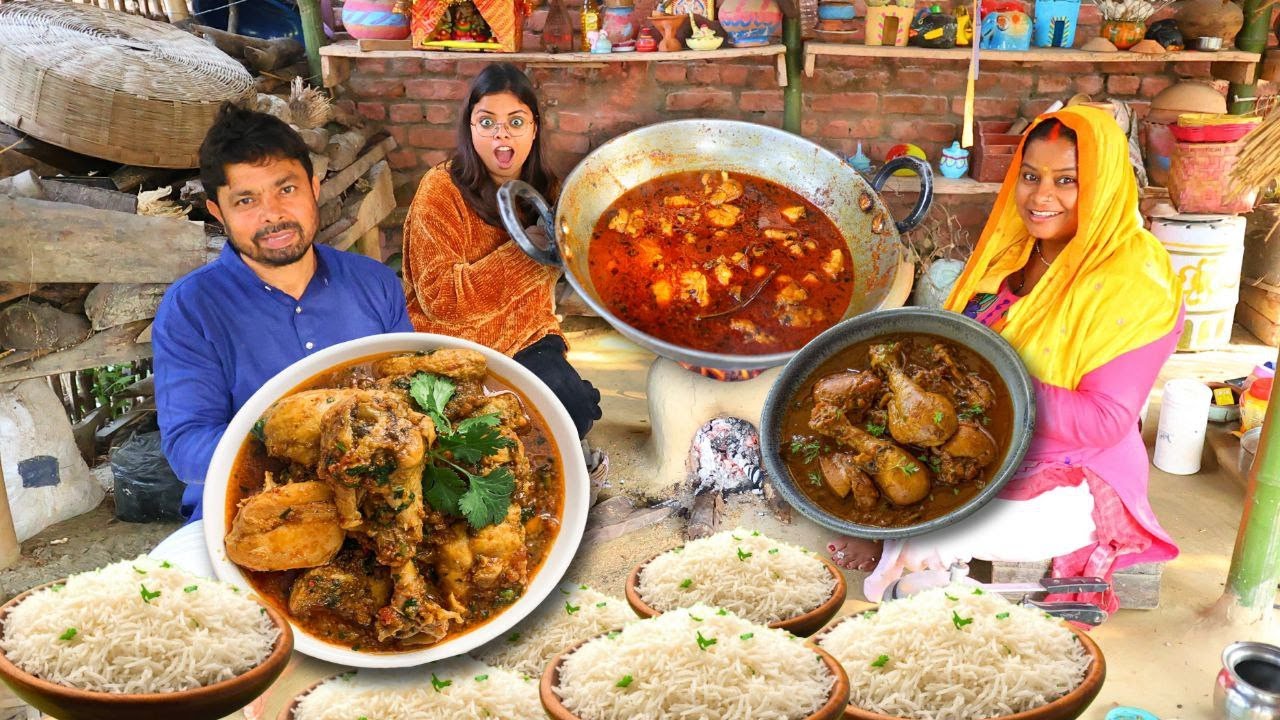न मेहनत न झंझट  ठंडी के मौसम में चूल्हे पर देसी CHICKEN एक बार बनाएंगे तो हर बार ऐसे ही बनाकर खाएं